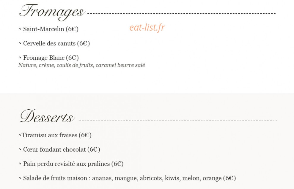 Brasserie Le Commerce — carte page 3