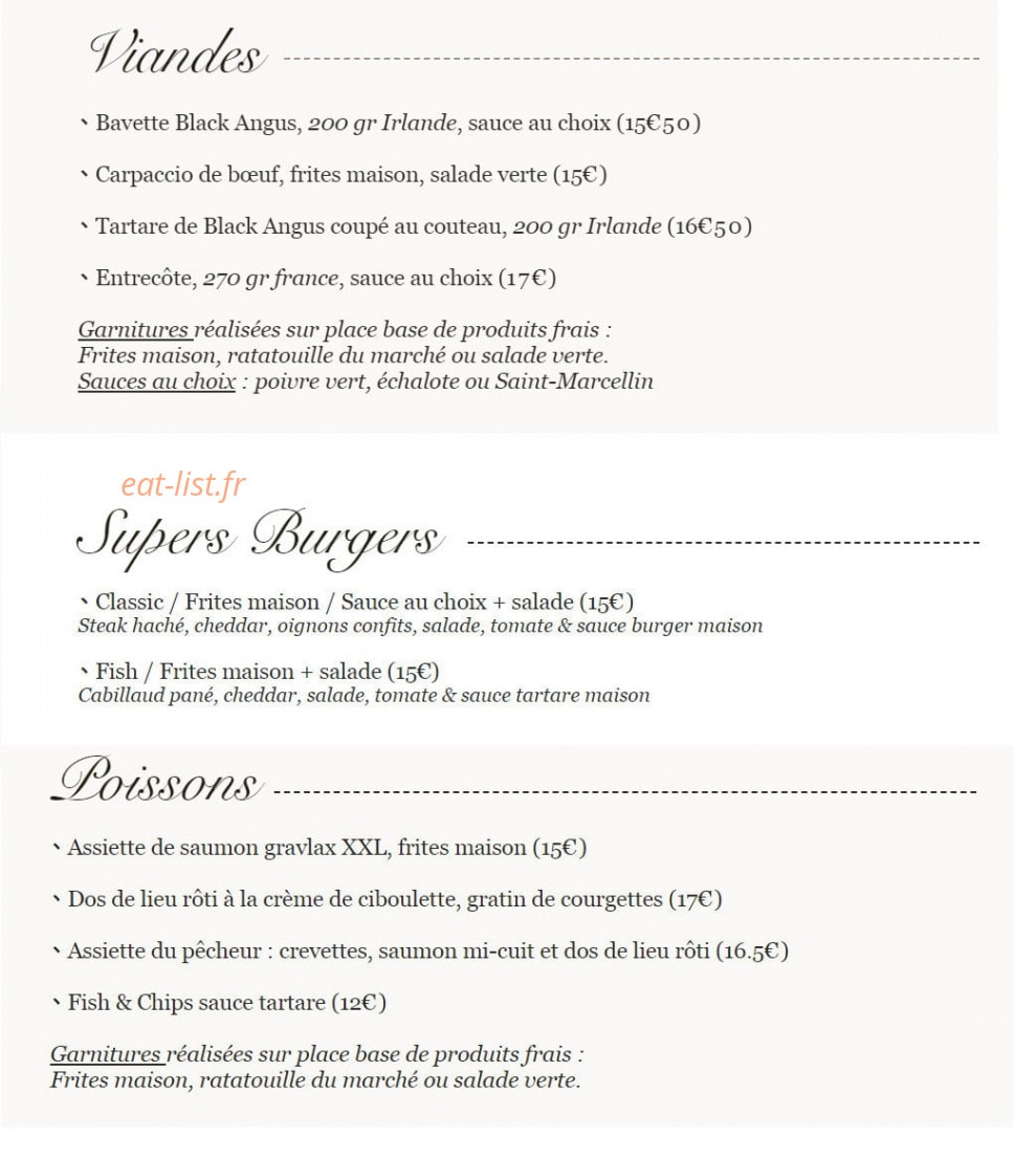 Brasserie Le Commerce — carte page 2