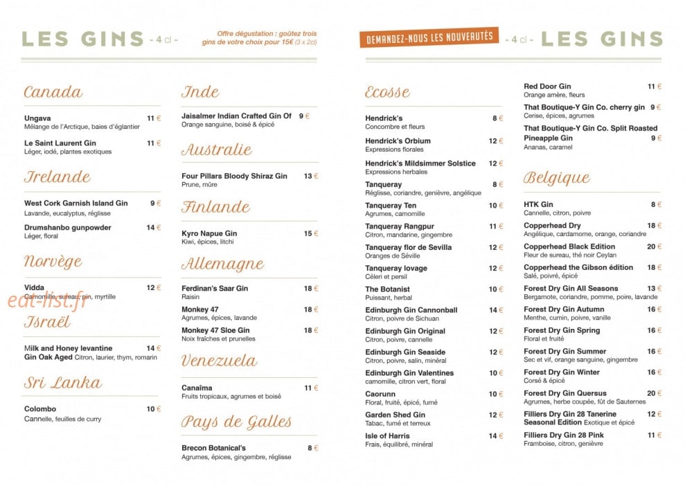 Café Chantecler — carte page 6