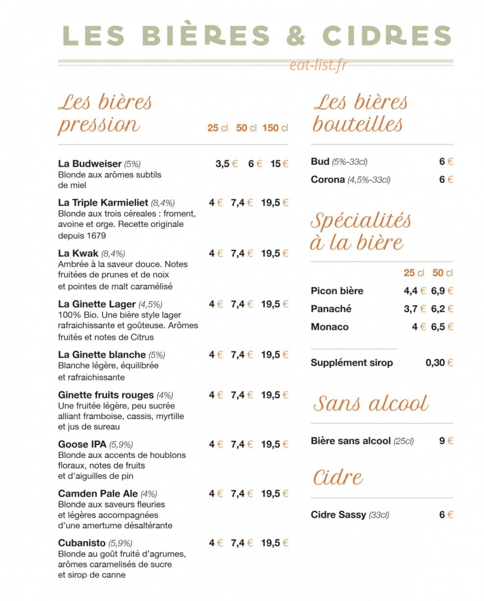 Café Chantecler — carte page 3