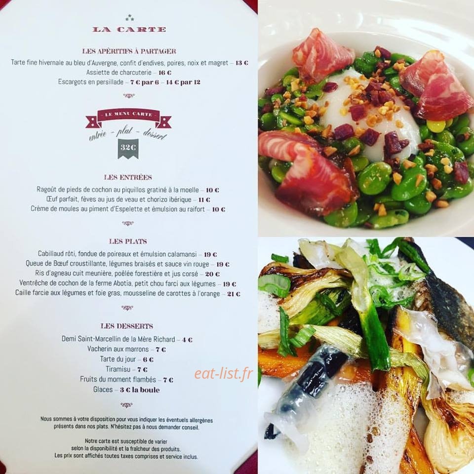 Chez Lucien — carte page 1