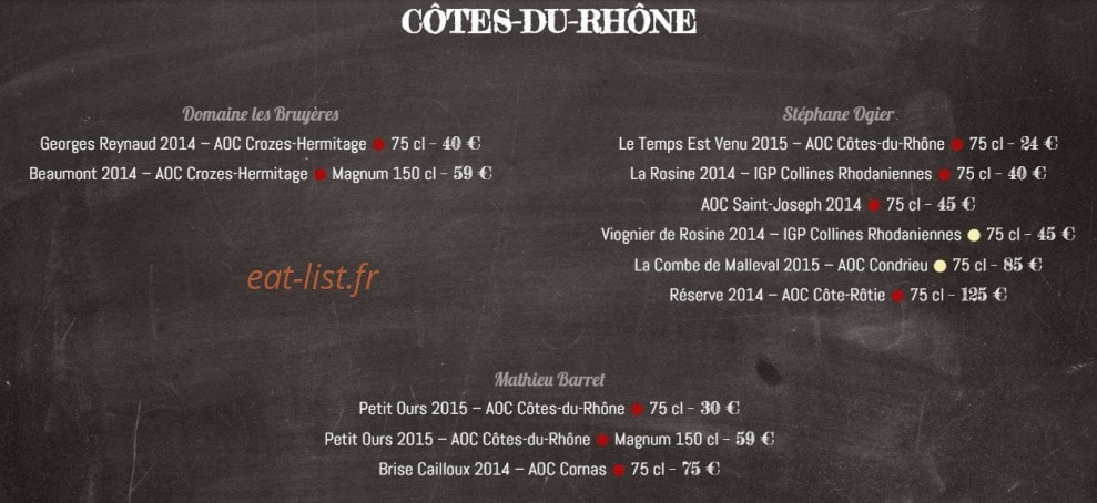 Chez Lucien — carte page 2