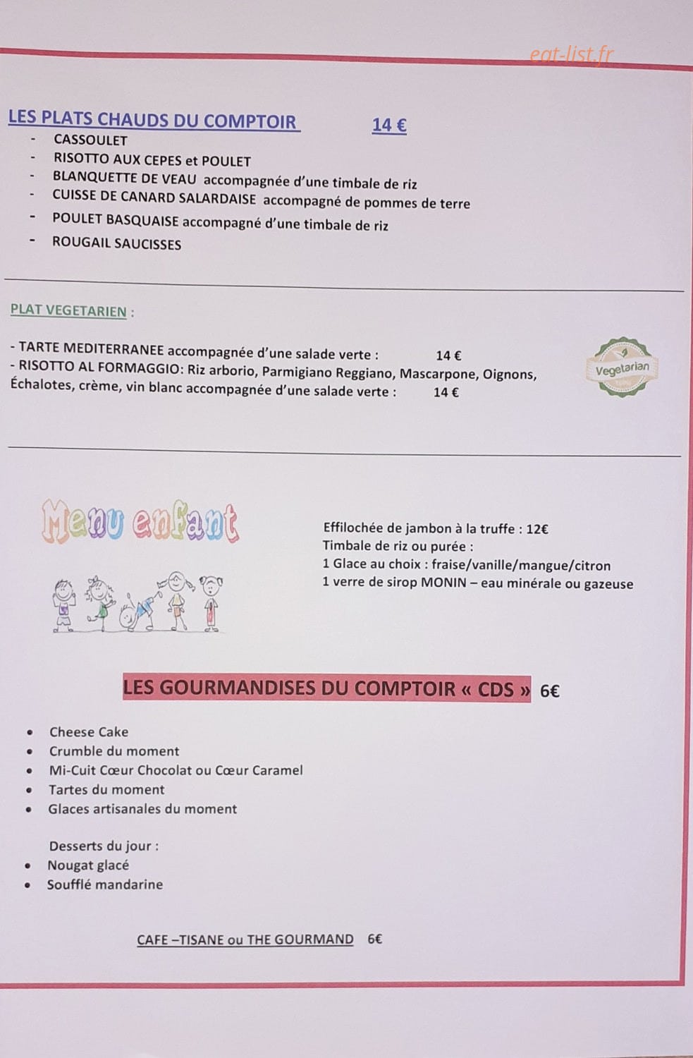 Comptoir Des Sens — carte page 2