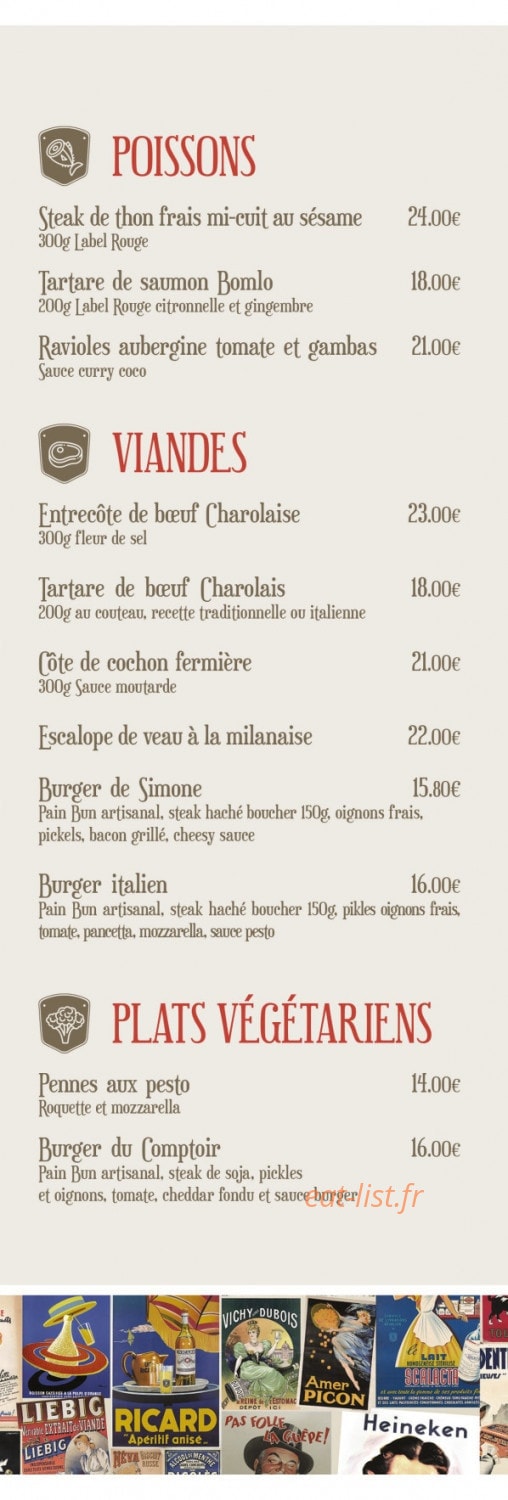 Comptoir Simone — carte page 3