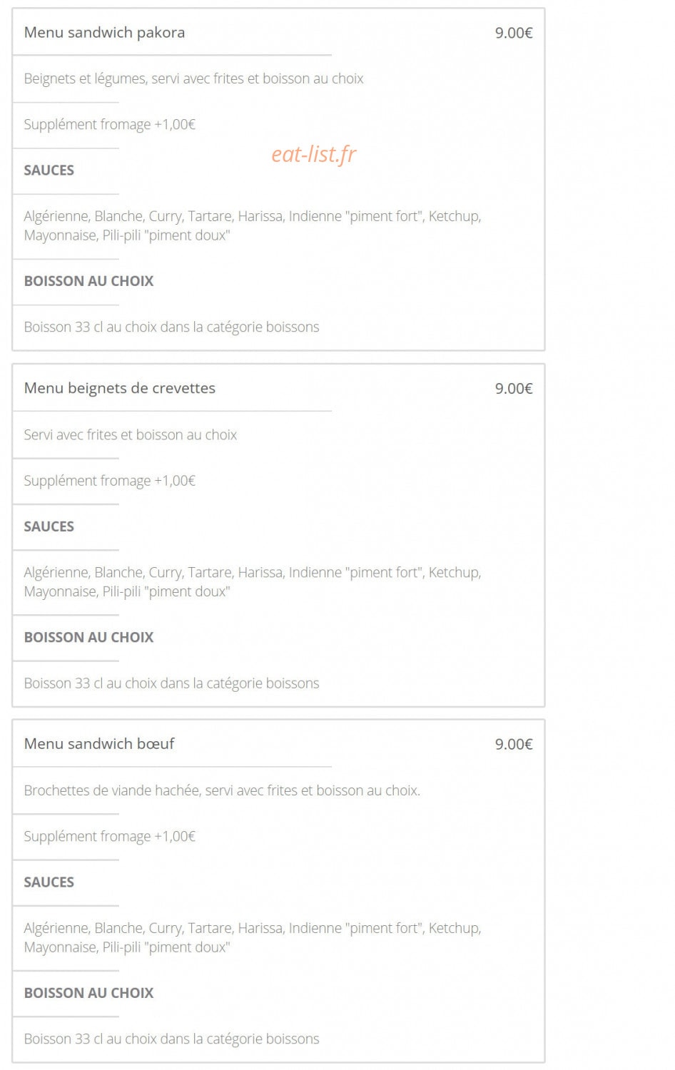 Croix Rousse Tandoori — carte page 19