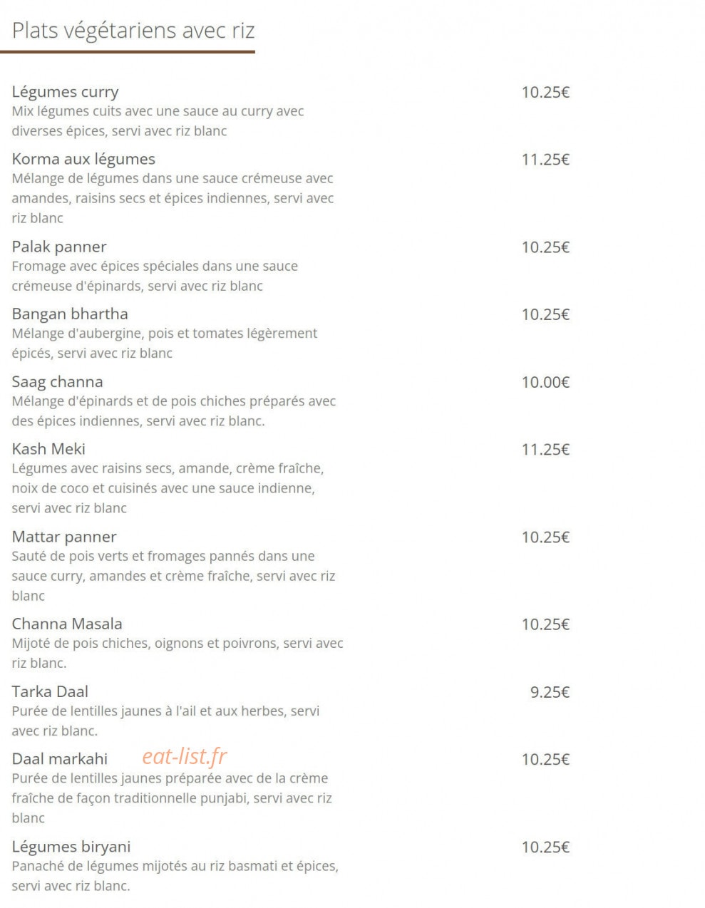 Croix Rousse Tandoori — carte page 6