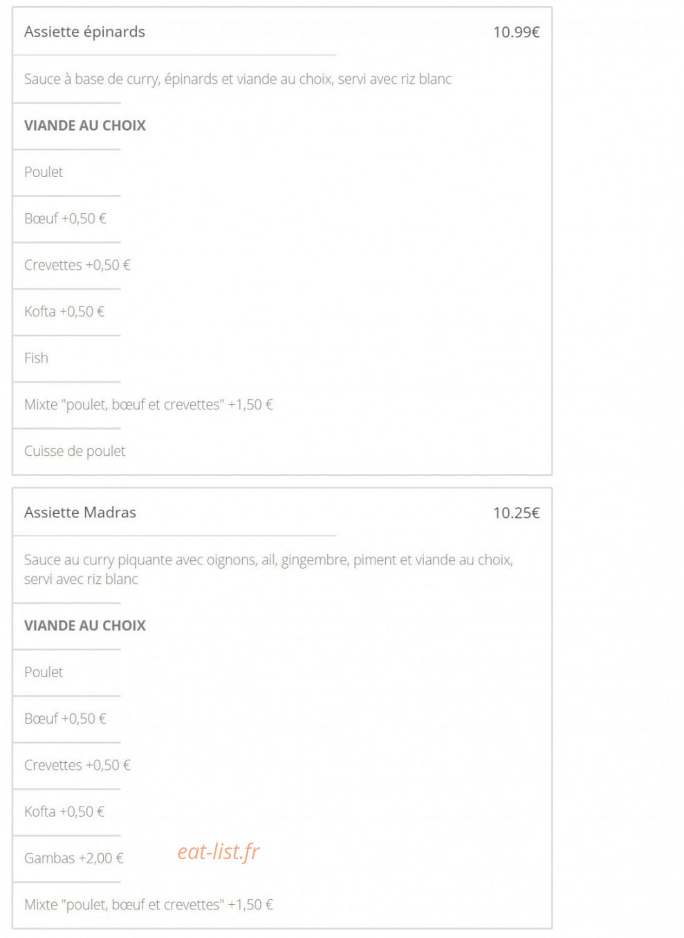 Croix Rousse Tandoori — carte page 4