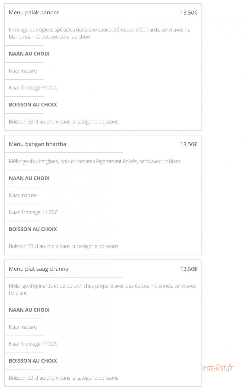 Croix Rousse Tandoori — carte page 11