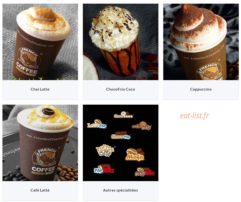 French Coffee Shop — carte page 2