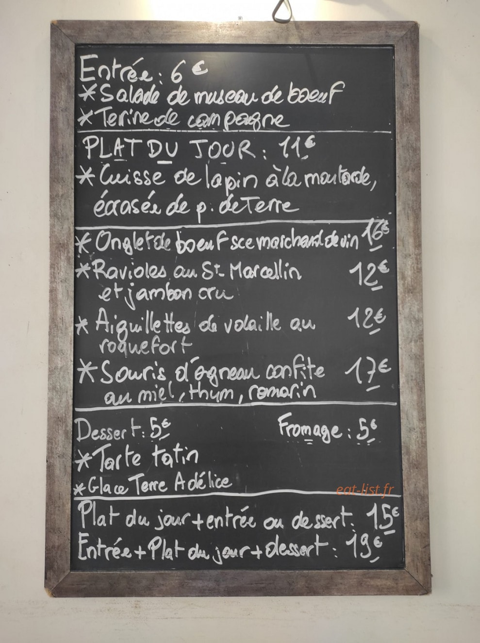 L'ivry Restaurant — carte page 1