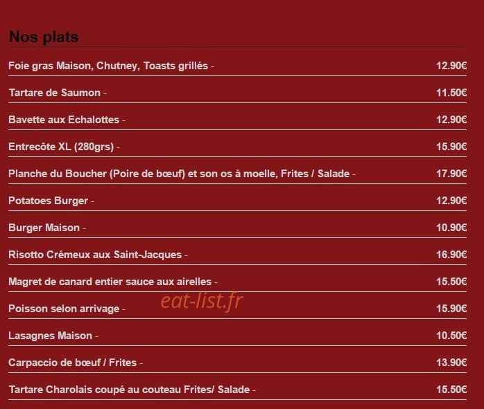 Le Café de la Soie — carte page 1