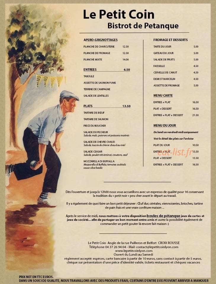 Le Petit Coin — carte page 3