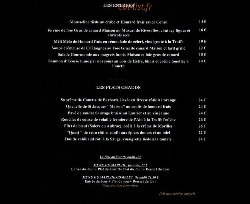 Le Plato — carte page 1