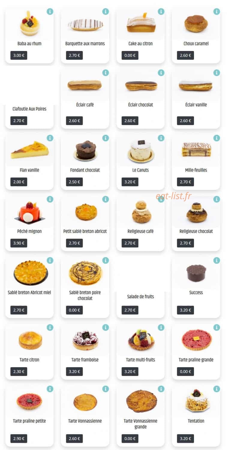 Pâtisserie des Canuts — carte page 4