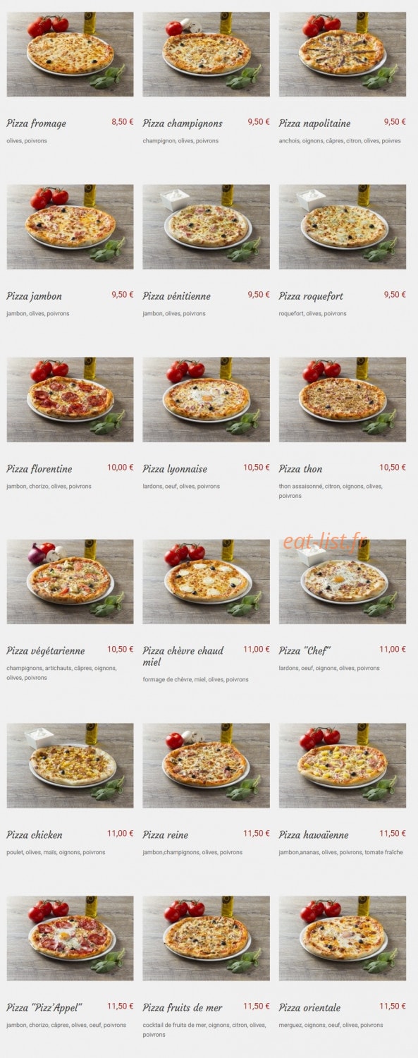 Pizz'appel — carte page 3