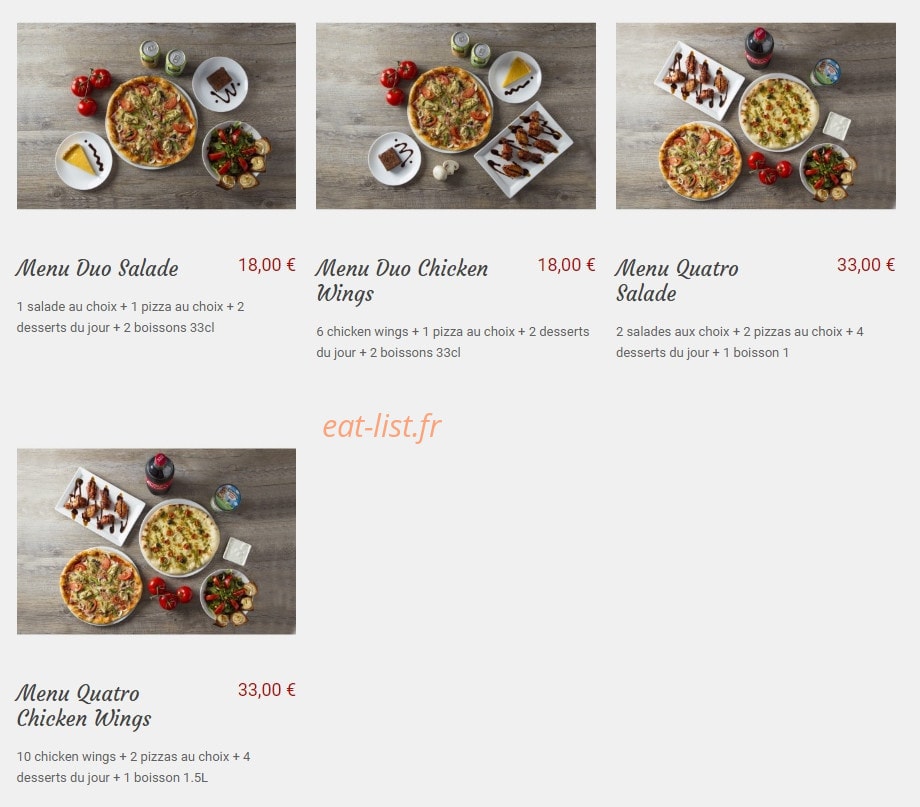 Pizz'appel — carte page 1
