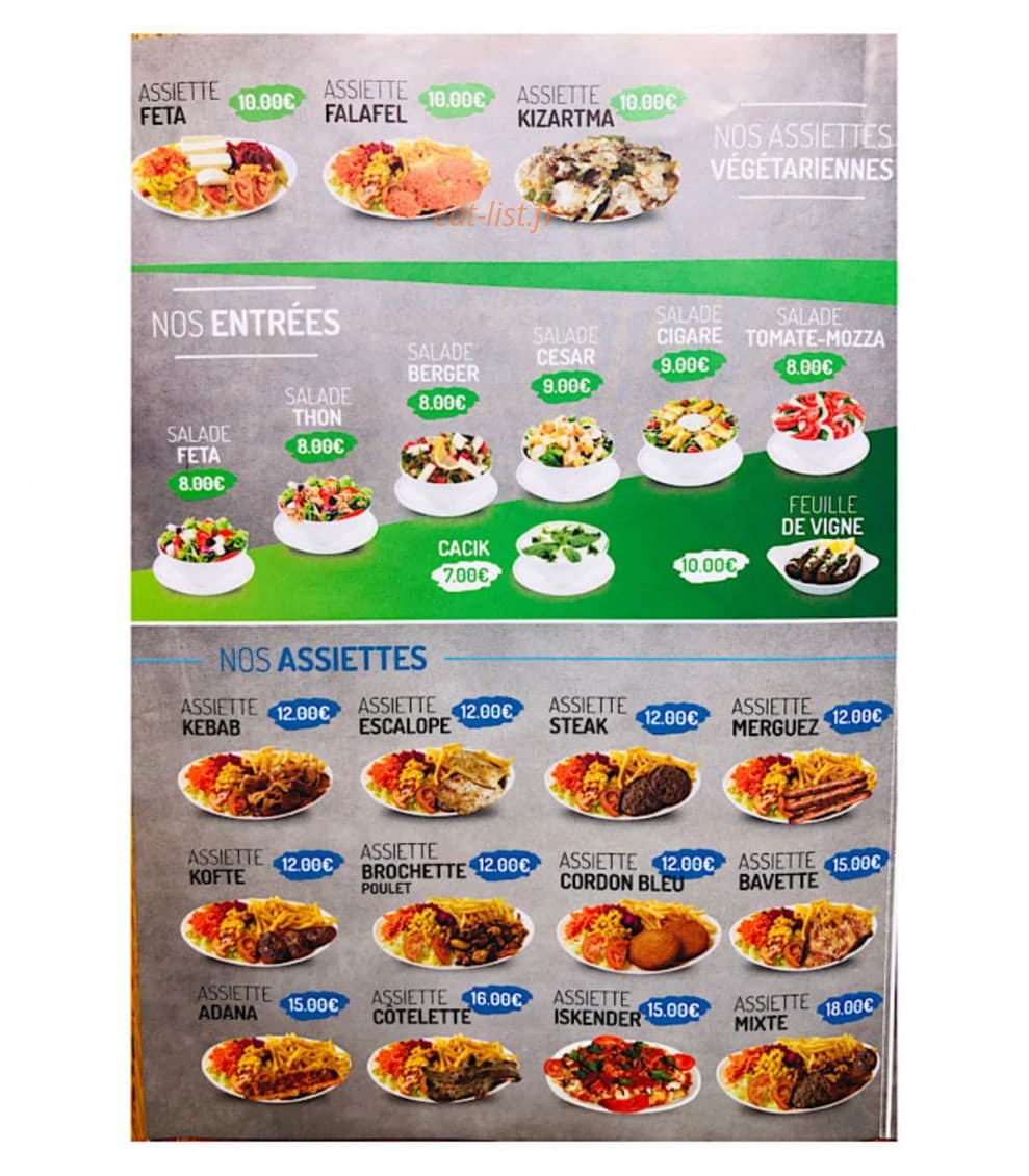 Restaurant Roney — carte page 1