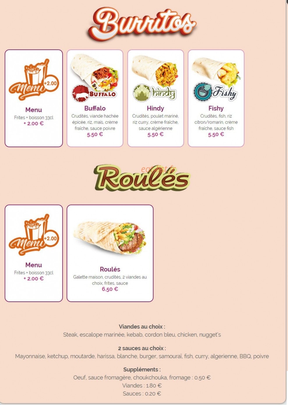 160 food — carte page 6