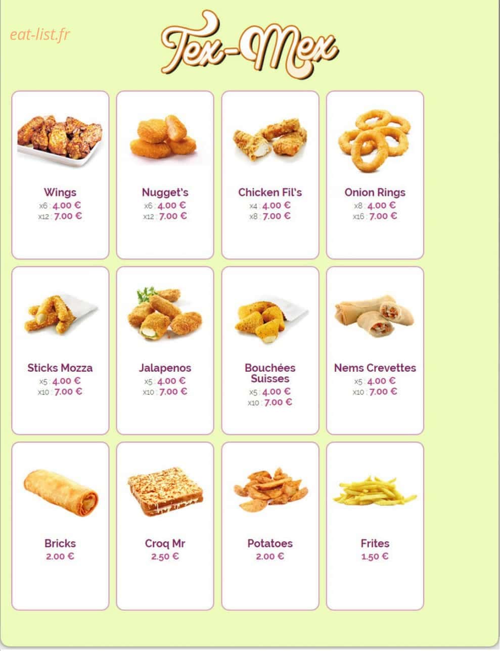 160 food — carte page 7