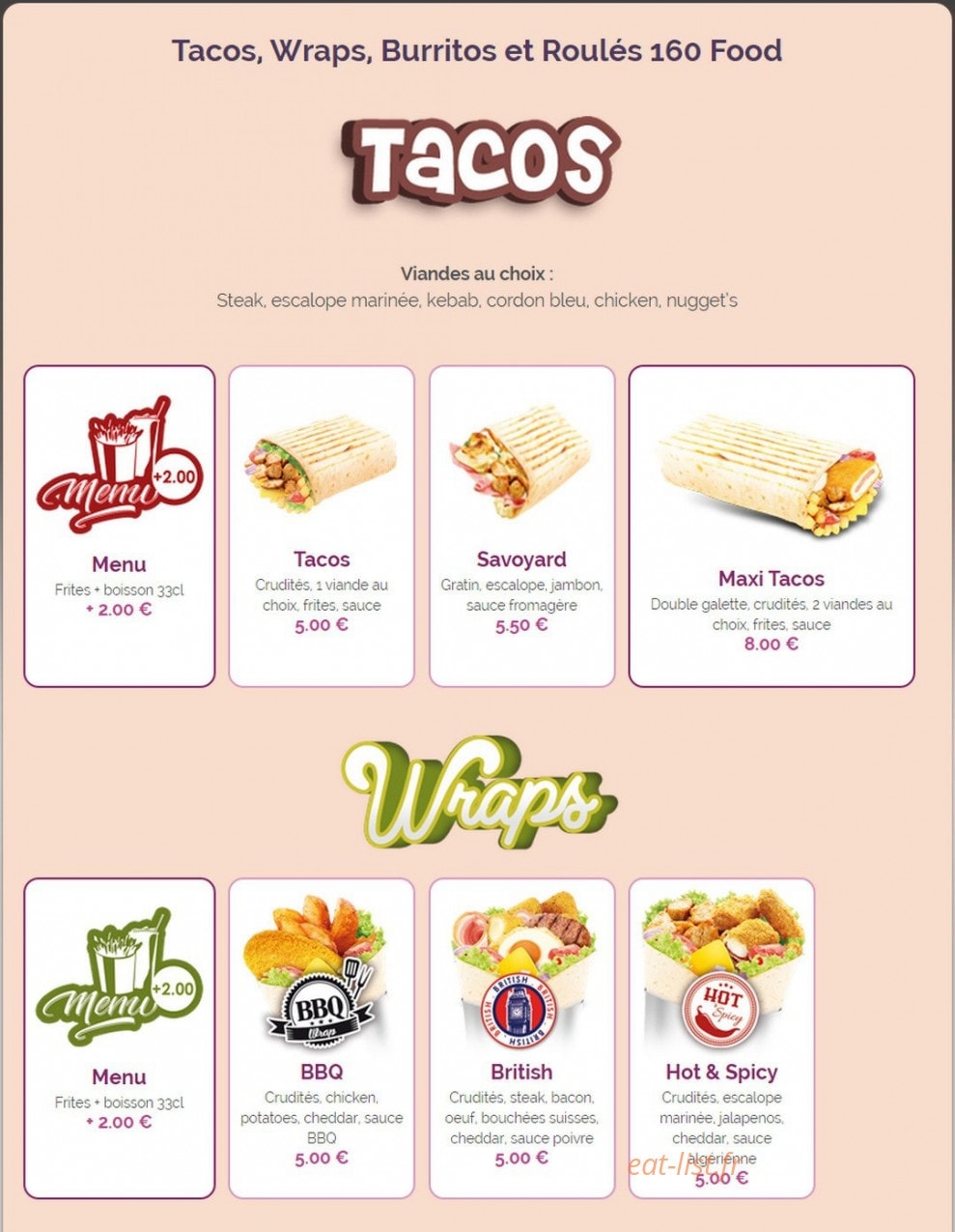 160 food — carte page 5