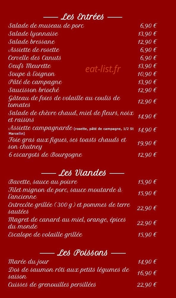 Au comptoir les gones — carte page 1