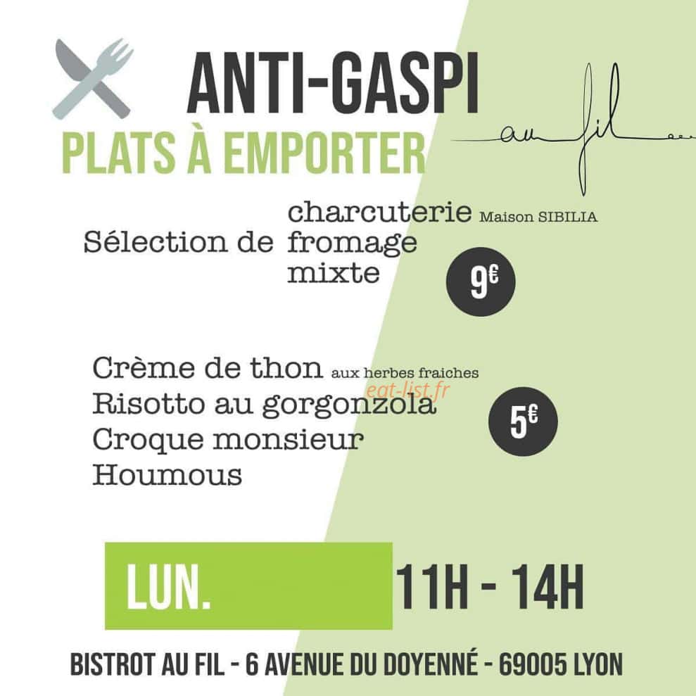 Au Fil ... Bistrot — carte page 1
