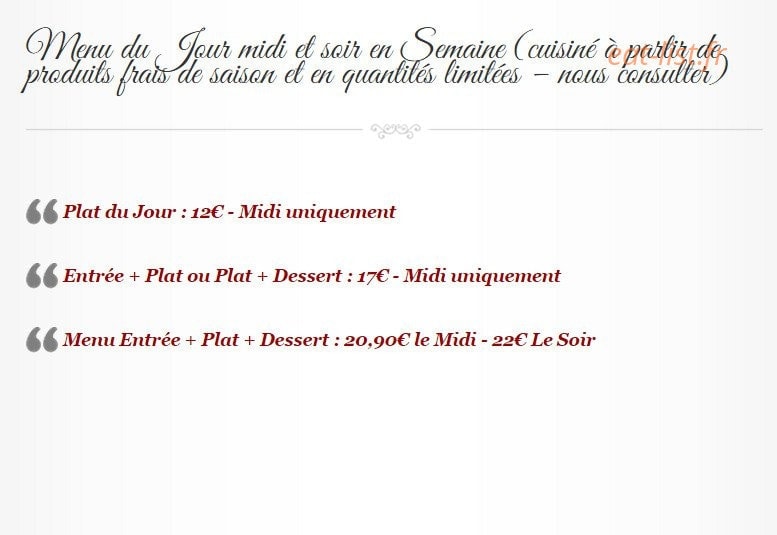 Aux Trois Maries — carte page 1