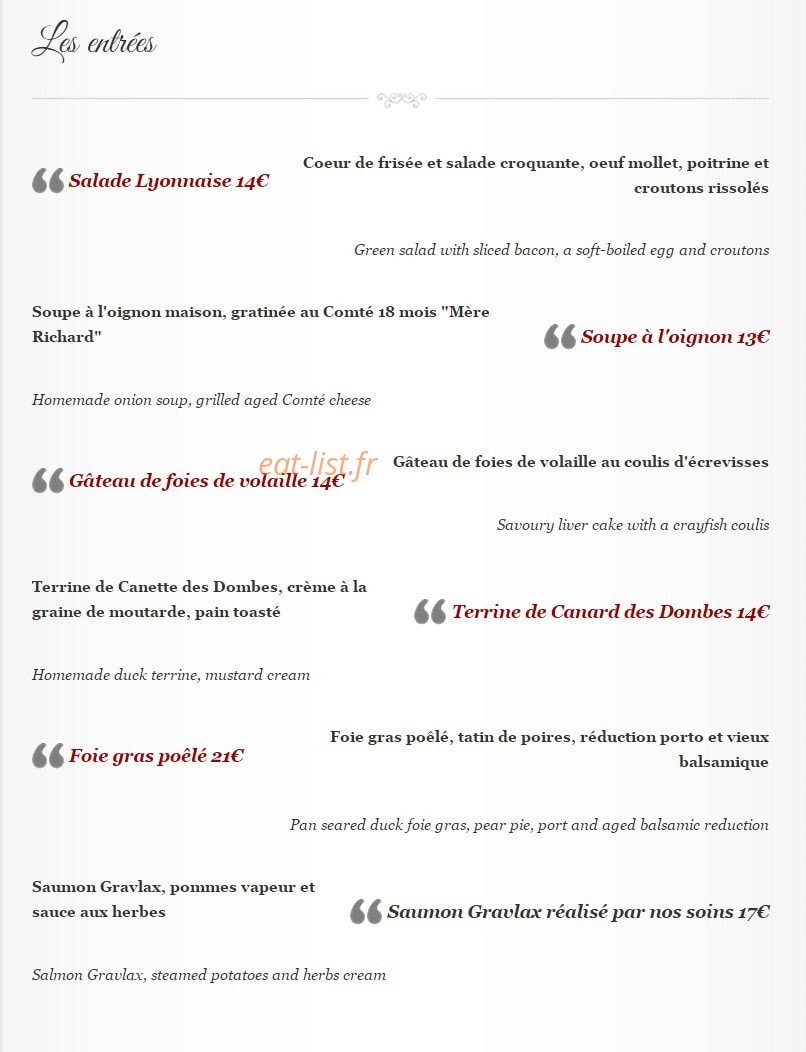 Aux Trois Maries — carte page 4