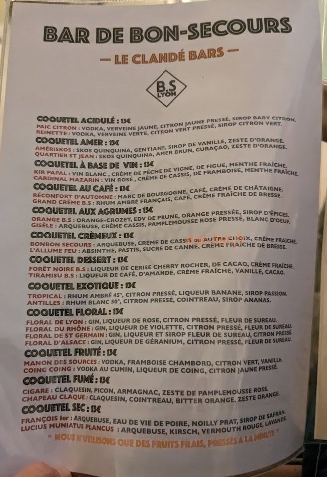 Bar de Bon-Secours — carte page 1