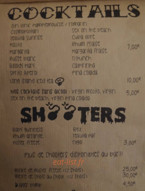Betty's Bar — carte page 4