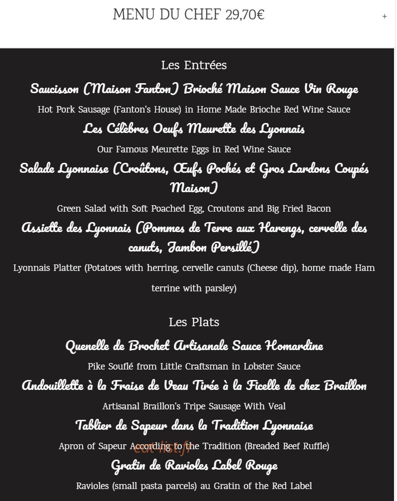 Bouchon les lyonnais — carte page 6