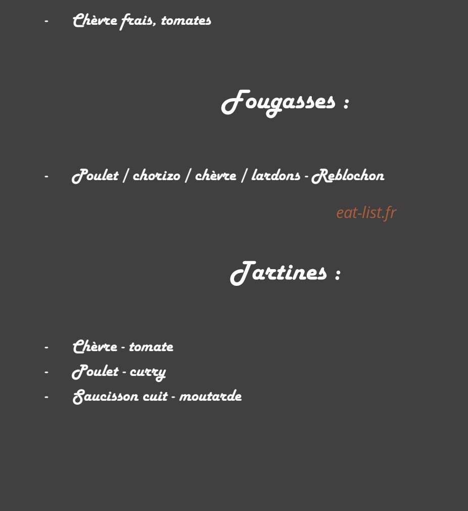 Boulangerie du Palais — carte page 2