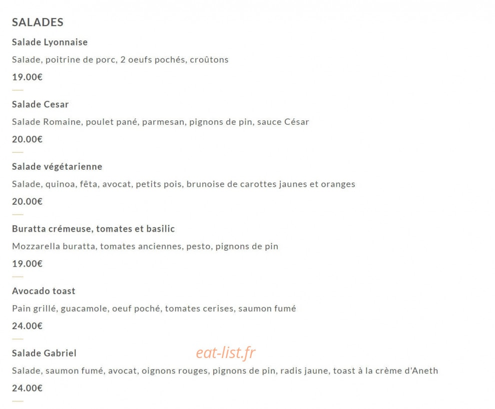 Brasserie Gabriel — carte page 5