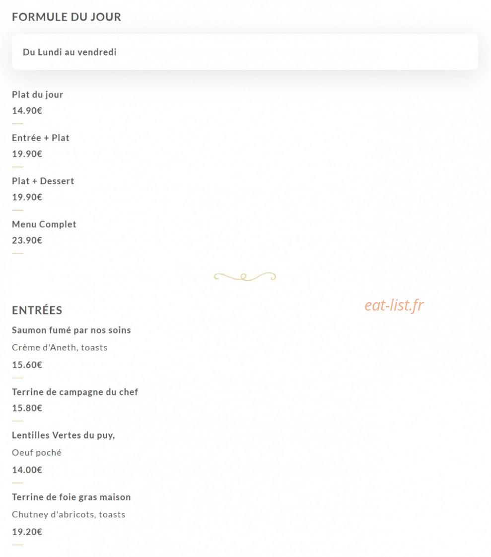 Brasserie Gabriel — carte page 4