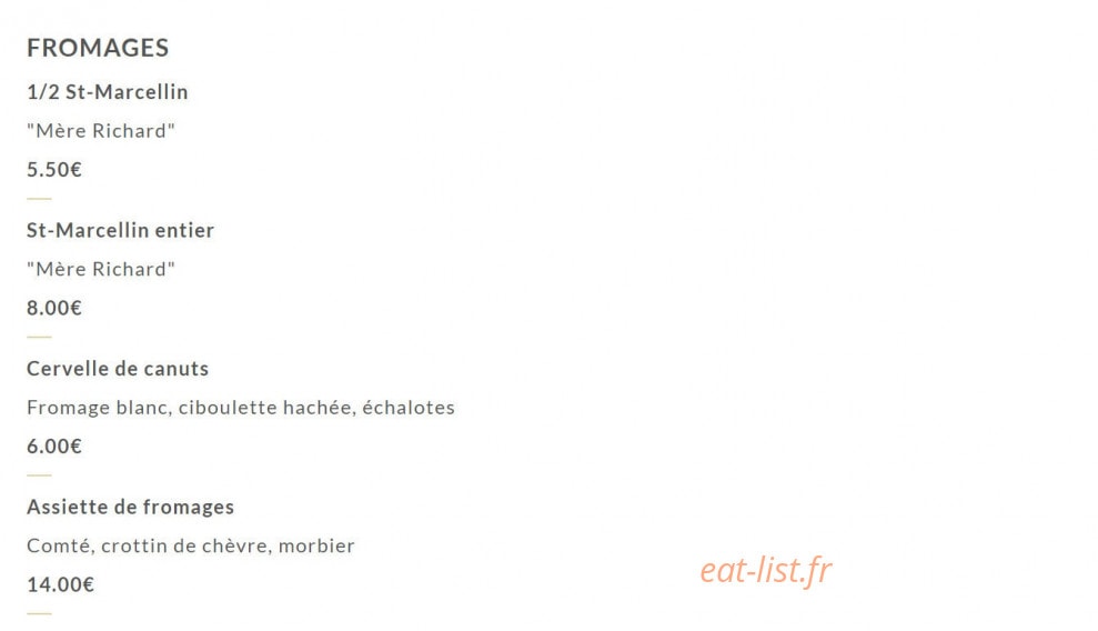 Brasserie Gabriel — carte page 7