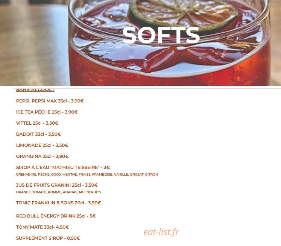 Cactus Bar — carte page 9