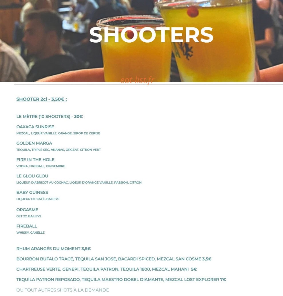 Cactus Bar — carte page 10