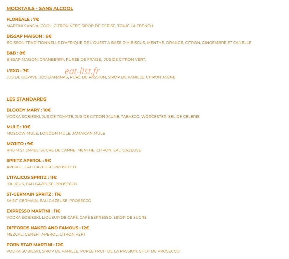 Cactus Bar — carte page 3
