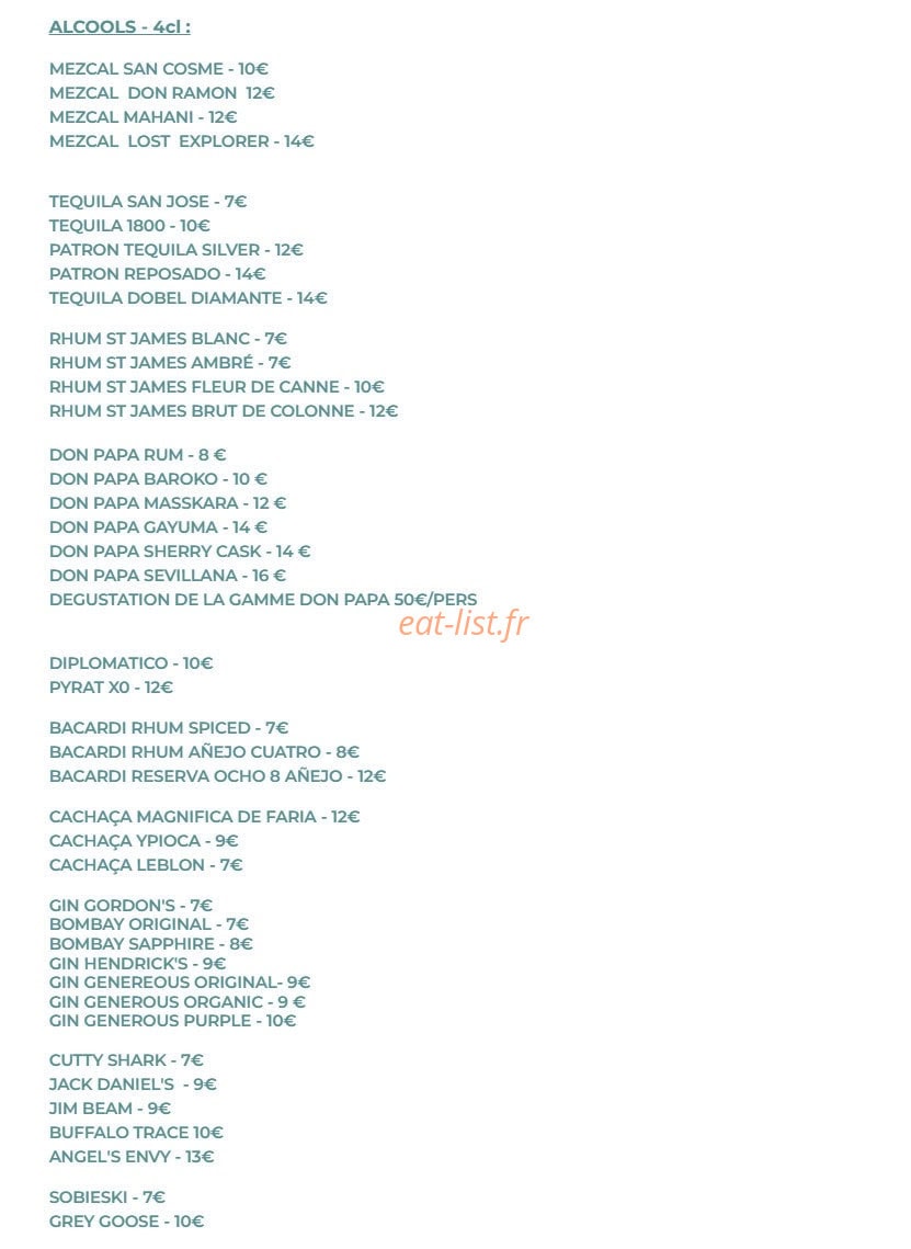 Cactus Bar — carte page 7