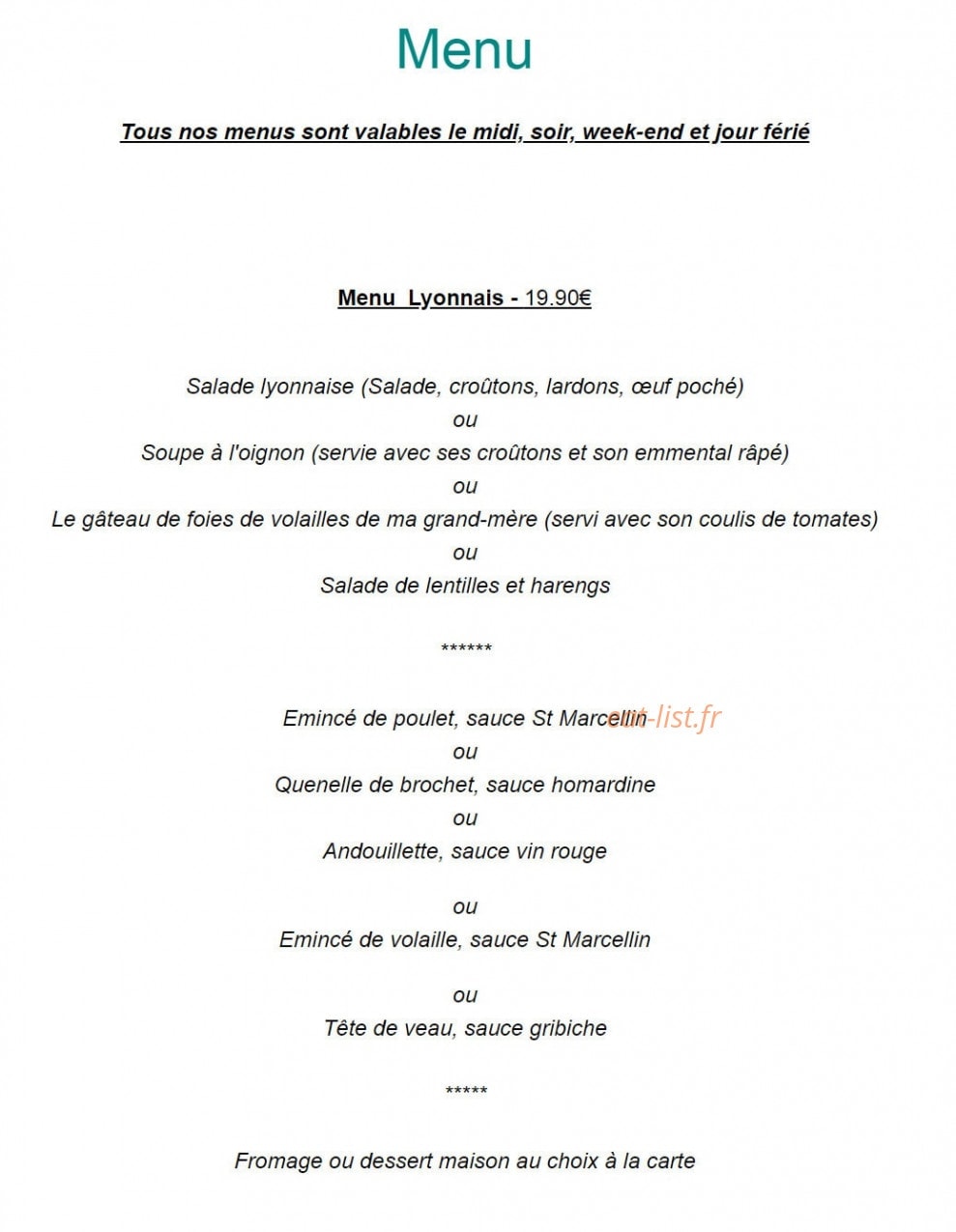 Chez Grand-Mère — carte page 1
