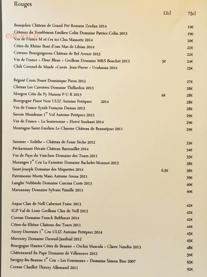 Cinq Mains — carte page 2