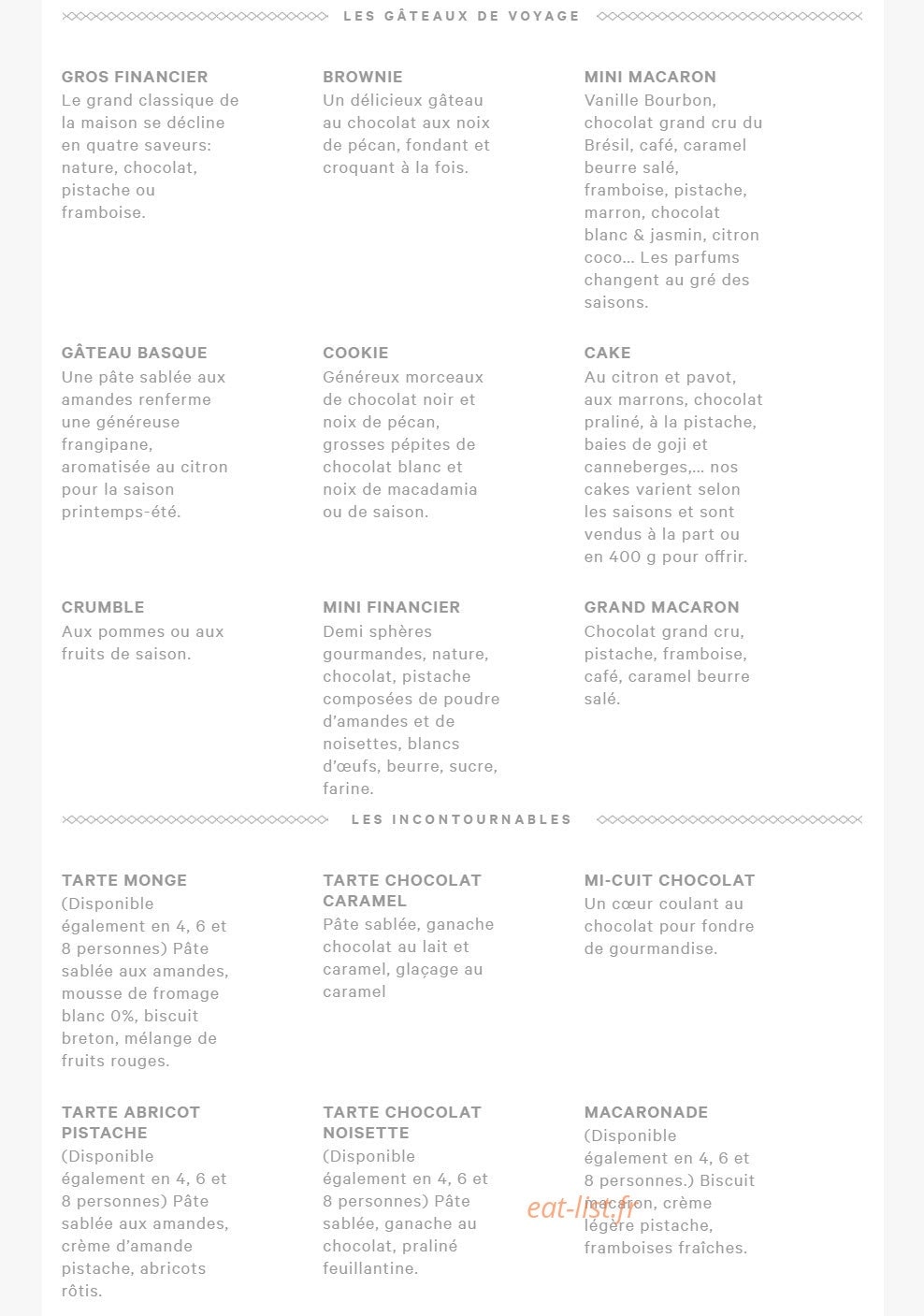 Eric kayser — carte page 7