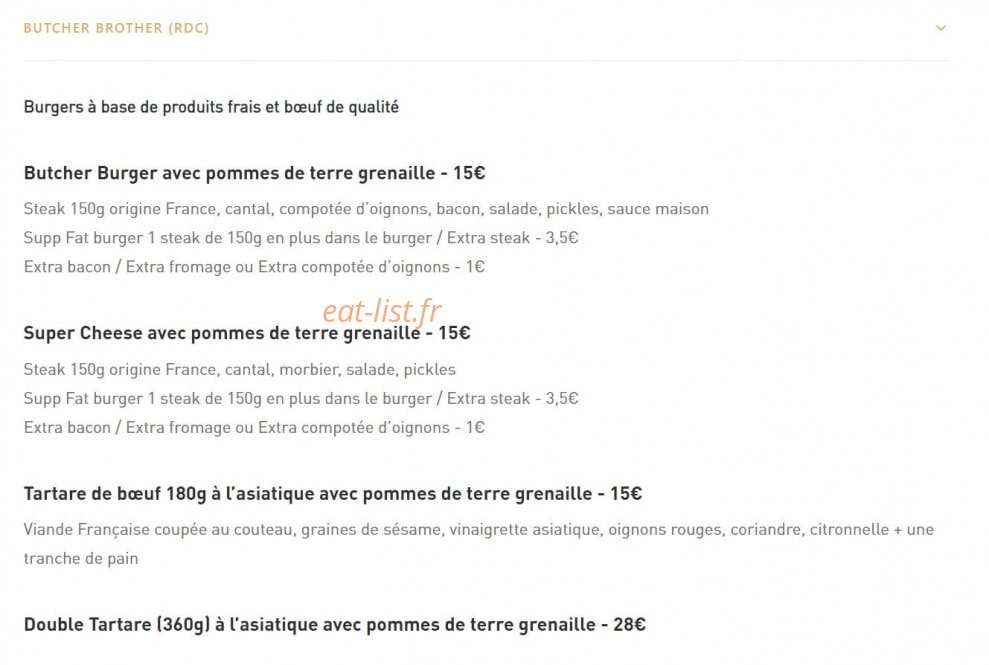 Food Traboule — carte page 8