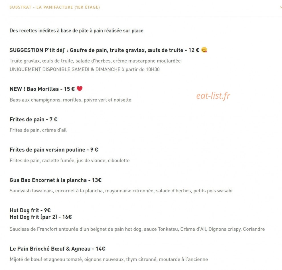 Food Traboule — carte page 4