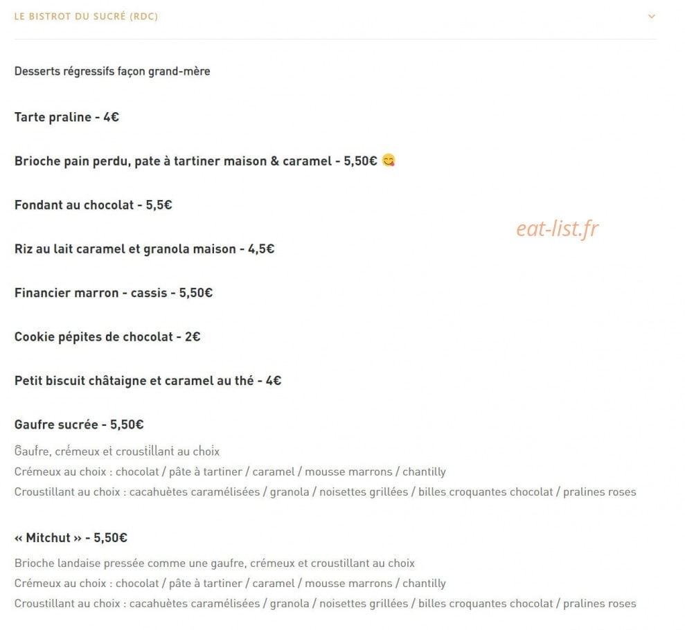 Food Traboule — carte page 12