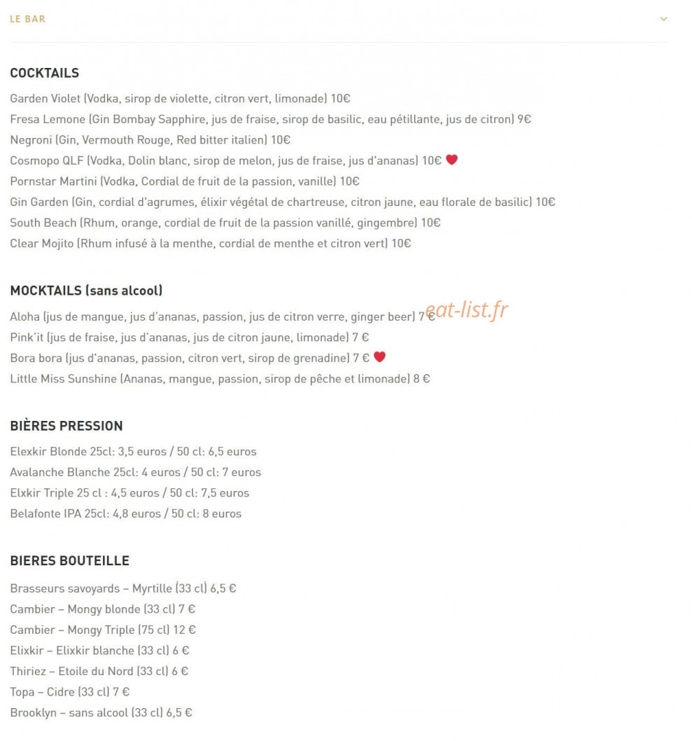 Food Traboule — carte page 14