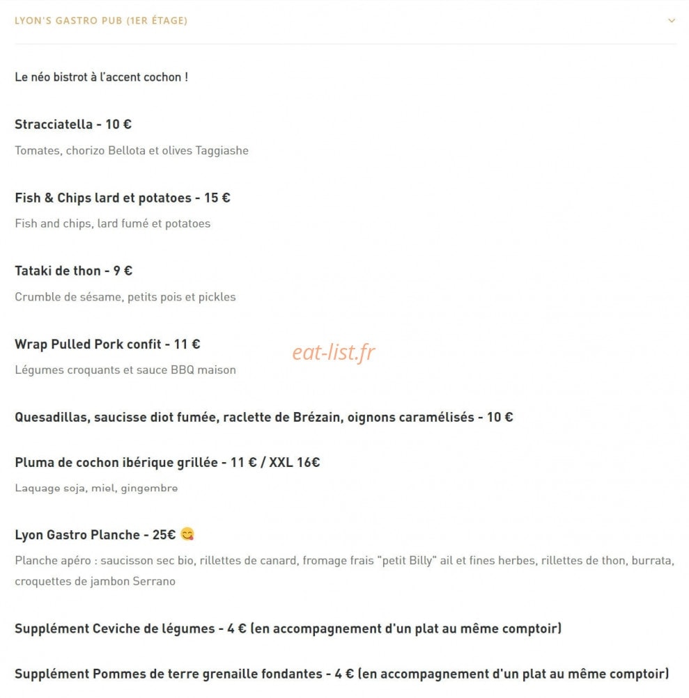 Food Traboule — carte page 5