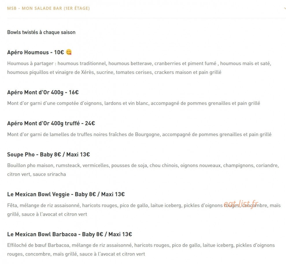 Food Traboule — carte page 3