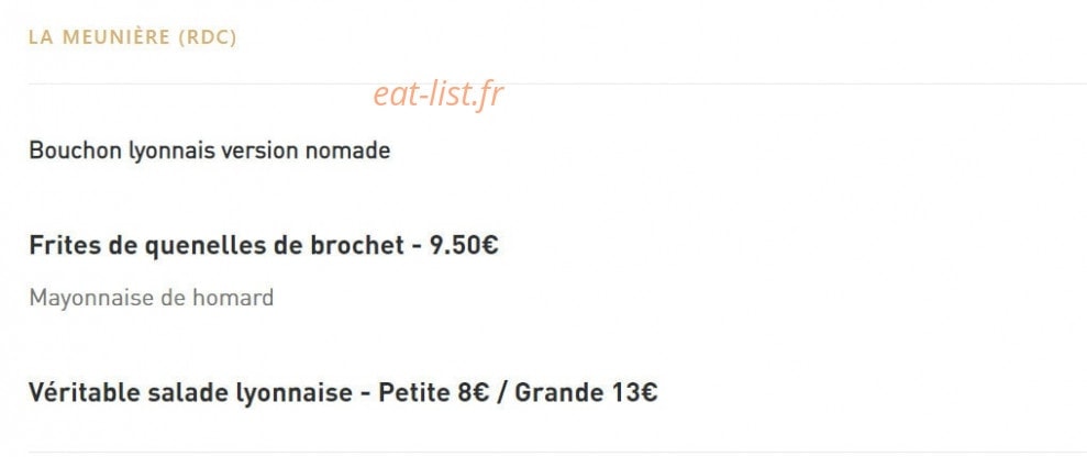 Food Traboule — carte page 11