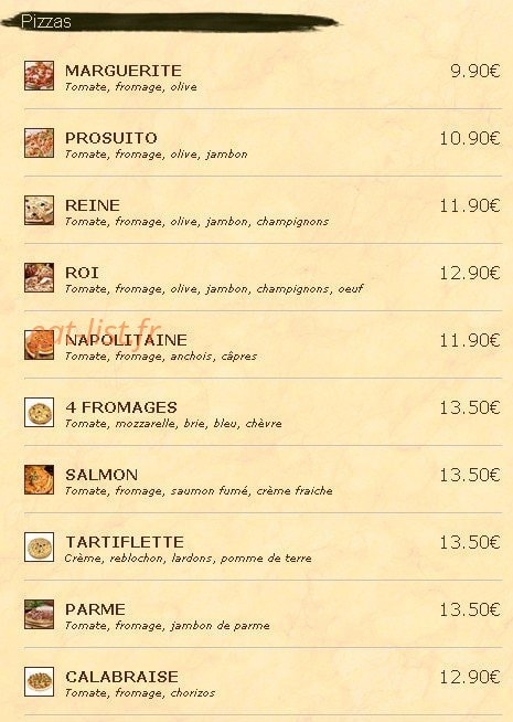 Giovany's Ristorante — carte page 2